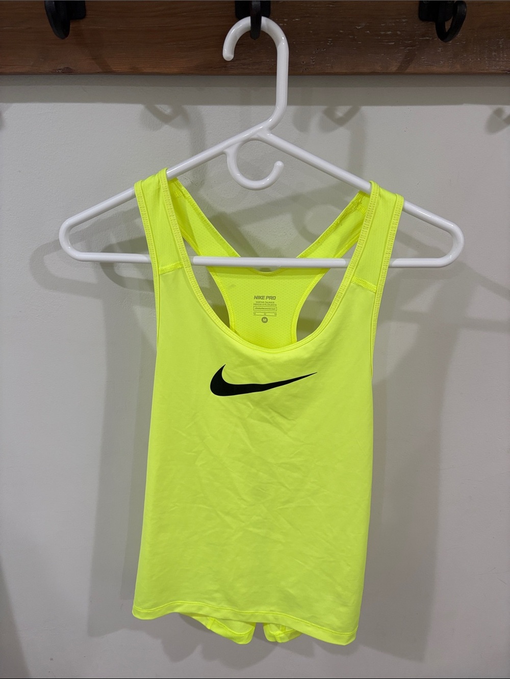 Nike Neon Yellow Racerback Tank with Black Swoosh